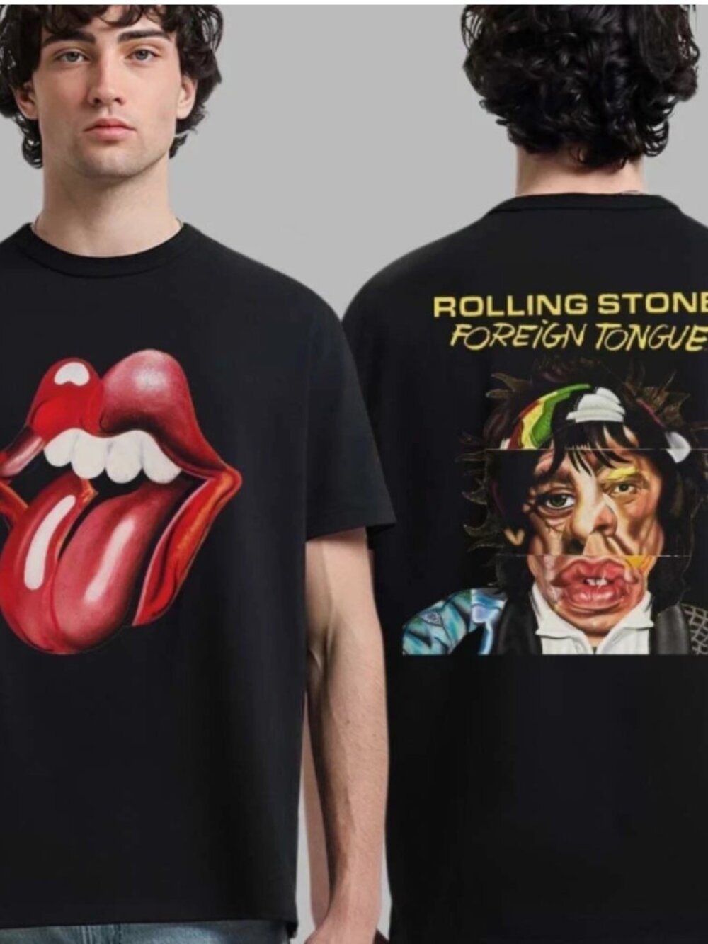 Rolling Stones Foreign Tongues Graphic Black T-Shirt
